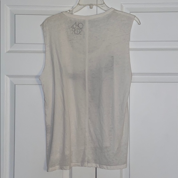 White Chaser Tank Top with Long Horn Detail Size S - Picture 3 of 3